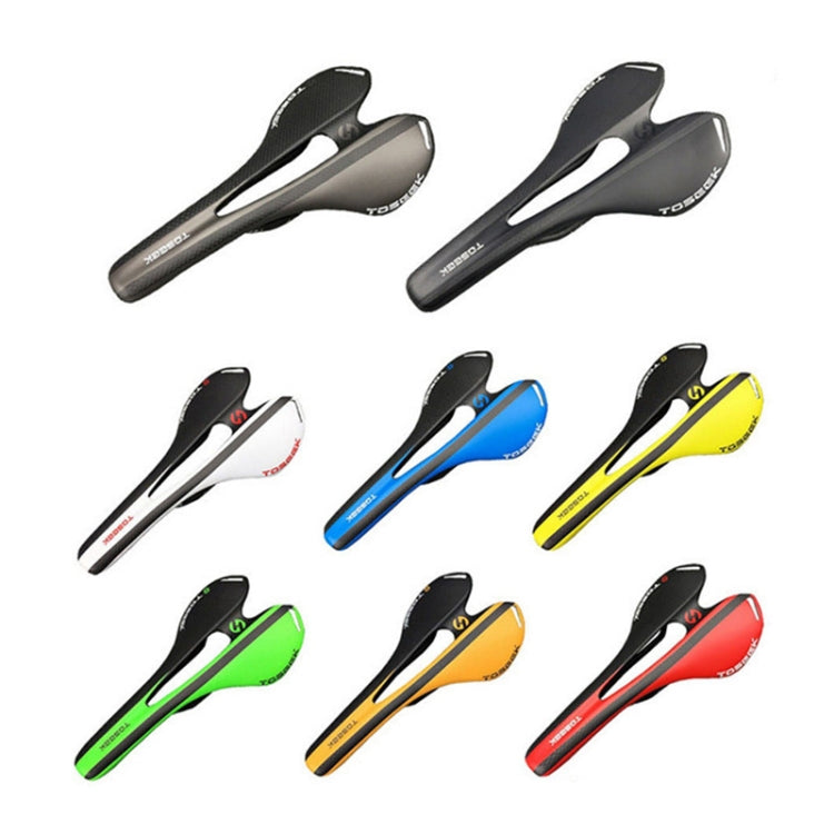 TOSEEK Road Bike Carbon Fiber Seat Bicycle Hollow Seat Saddle, 3K Texture + Extinction, Extinction(Green), Extinction(Grey), Extinction(Blue), Extinction(Red), Extinction(White), Extinction(Yellow), Extinction(Black), Extinction(Orange)