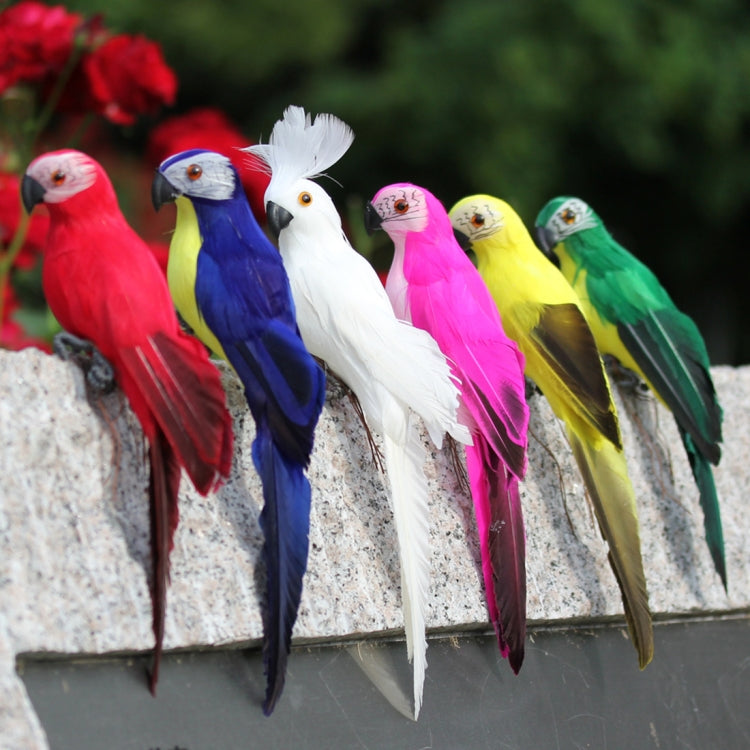 35cm Simulation Parrot Simulation Macaw Horticultural Decoration, 35cm (Red), 35cm (Rose Red), 35cm (White), 35cm (Yellow), 35cm (Green), 35cm (Blue)