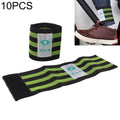 10 PCS Bicycle Widening Elastic Leg Bands Puttee Safety Belt, Green