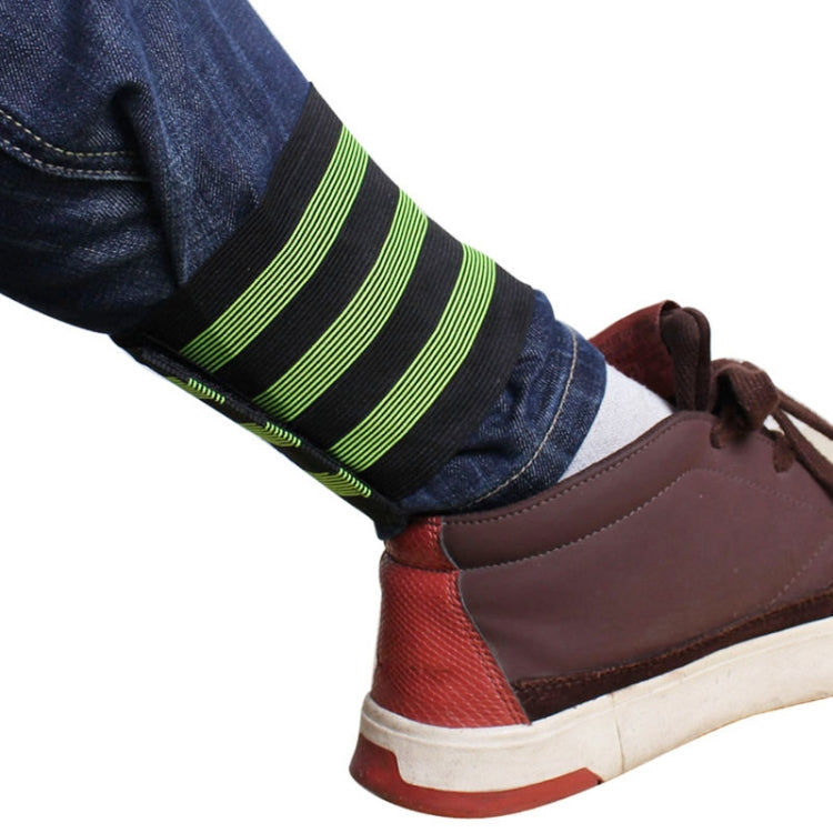 10 PCS Bicycle Widening Elastic Leg Bands Puttee Safety Belt, Green