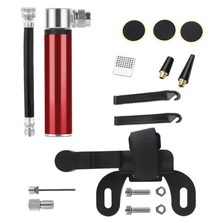 Manual Mini Portable Bicycle Aluminum Alloy Pump+ Glue-free Tire Patch + Fish-shaped Tire Lever, Inflator + Glue-free Tire Patch + Fish-shaped Tire Lever Red, Inflator + Glue-free Tire Patch + Fish-shaped Tire Lever Silver                              ...