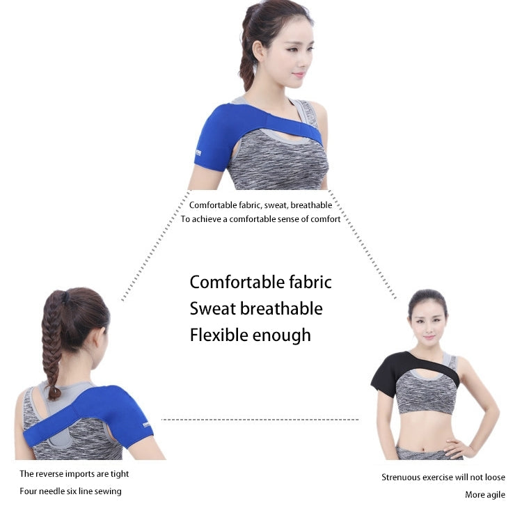 Elastic Sports Single Shoulder Support Guard, Size: 23 x 47cm, shoulder pad Black, shoulder pad Blue