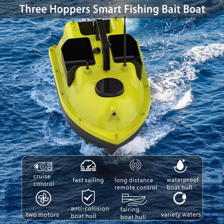 D18 Smart RC Three Hoppers Fishing Bait Boat 2kg Load 500m Remote Control, D18