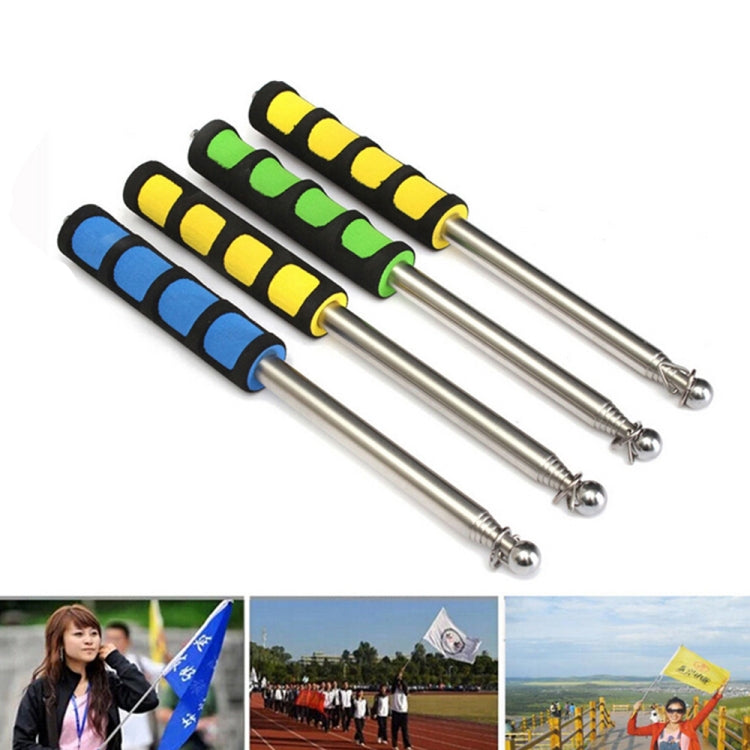1.4M 7 Knots Telescopic Stainless Steel Rubber Sleeve Teaching Stick Guide Signal Flag, Random Color Delivery, 1.4M 7 Knots