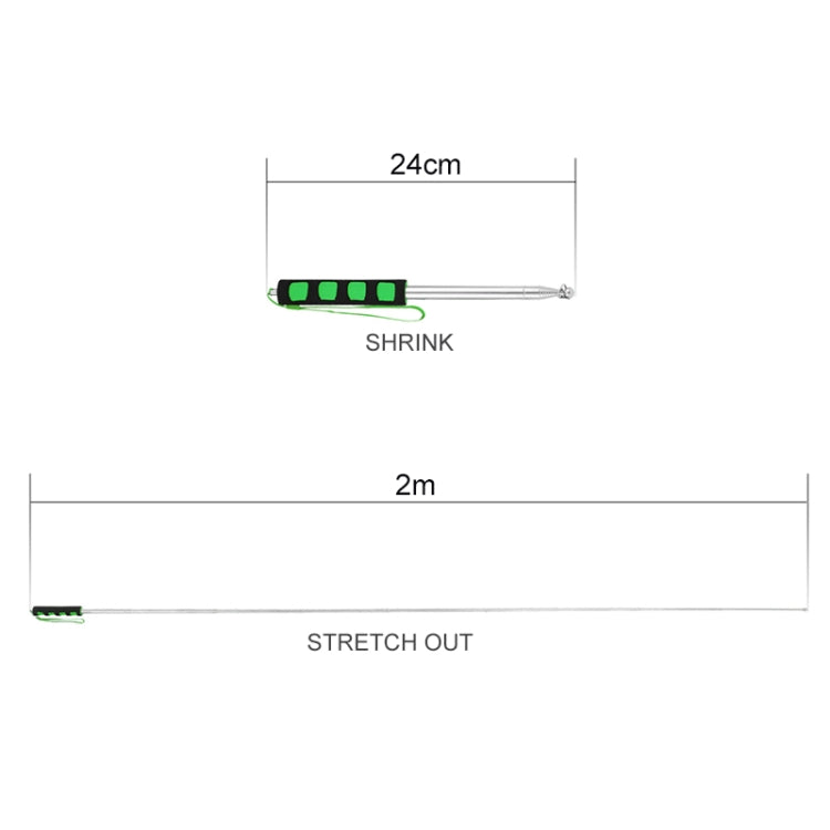 1.4M 7 Knots Telescopic Stainless Steel Rubber Sleeve Teaching Stick Guide Signal Flag, Random Color Delivery, 1.4M 7 Knots