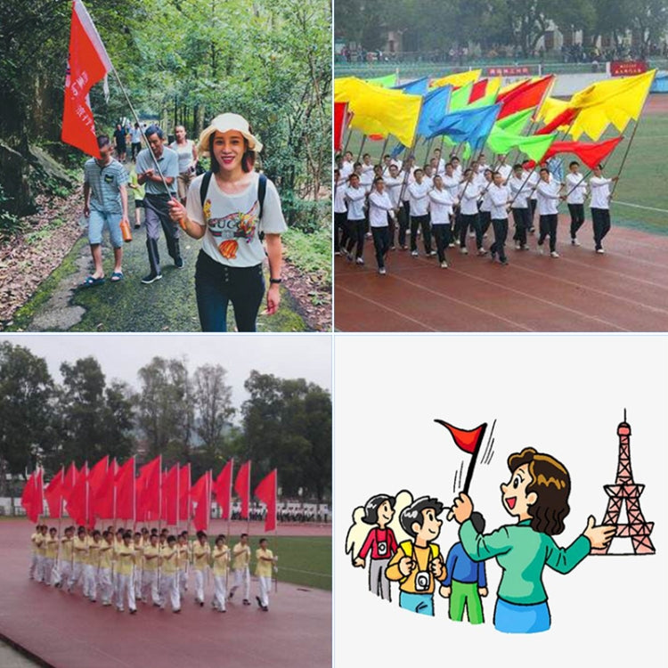 1.4M 7 Knots Telescopic Stainless Steel Rubber Sleeve Teaching Stick Guide Signal Flag, Random Color Delivery, 1.4M 7 Knots