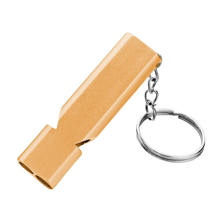 MNL-006 Aluminum Alloy Double Tube High Frequency Whistle Children Outdoor Survival Whistle with Key Ring, 10 PCS Gold, 10 PCS Rose Gold, 10 PCS Silver, 10 PCS Black