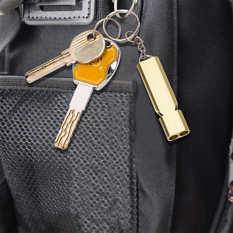 MNL-006 Aluminum Alloy Double Tube High Frequency Whistle Children Outdoor Survival Whistle with Key Ring, 10 PCS Gold, 10 PCS Rose Gold, 10 PCS Silver, 10 PCS Black