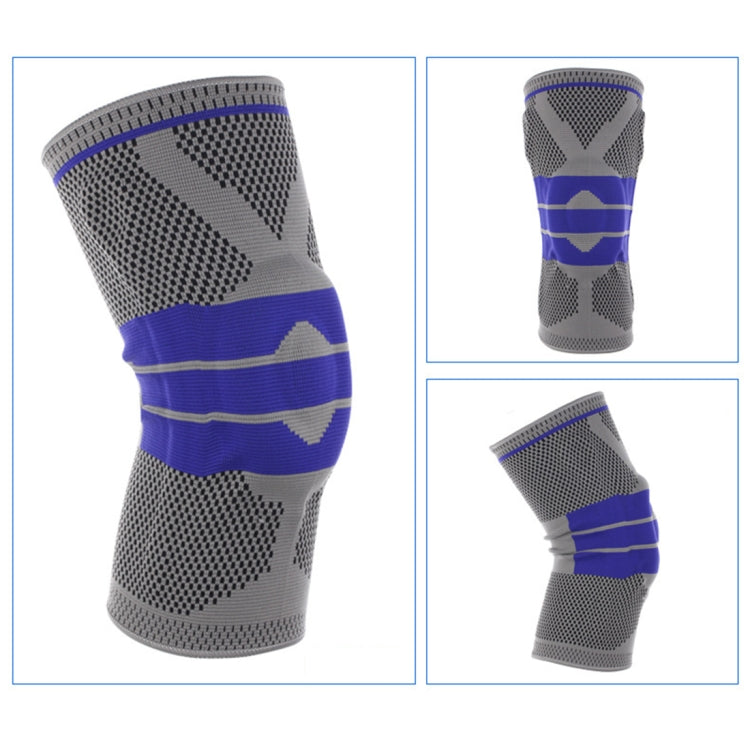 Outdoor Fitness Mountaineering Knit Protection Silicone Anti - collision Spring Support Sports Knee Protector, Size: L, Size: L