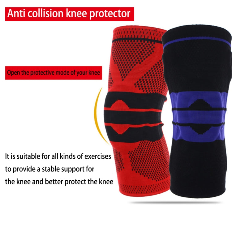 Outdoor Fitness Mountaineering Knit Protection Silicone Anti - collision Spring Support Sports Knee Protector, Size: L, Size: L