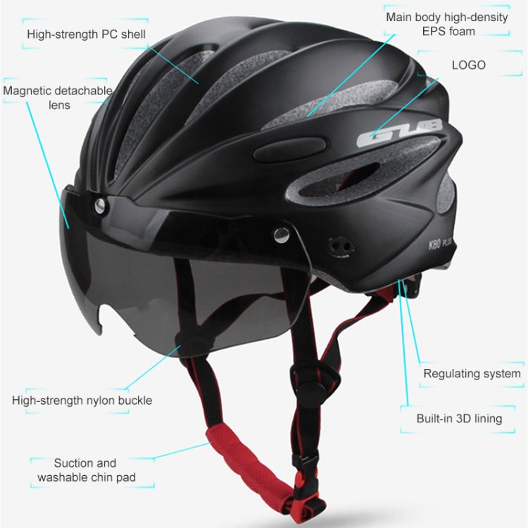 GUB K80 Plus Bike Helmet With Visor And Goggles, GUB K80 Plus(Titanium Color), GUB K80 Plus(White), GUB K80 Plus(Fluorescent Green), GUB K80 Plus(Black), GUB K80 Plus(Orange), GUB K80 Plus(Gradient Blue), GUB K80 Plus(Gradient Purple), GUB K80 Plus(Red)