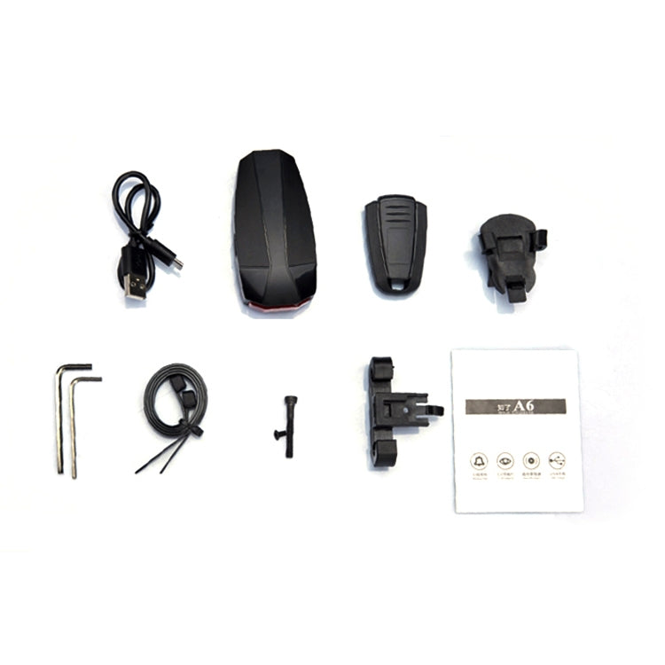 ANTUSI A6 USB Charging COB Light Source Smart Cycling Bike Warning Alarm Tail Light with Remote Control, A6