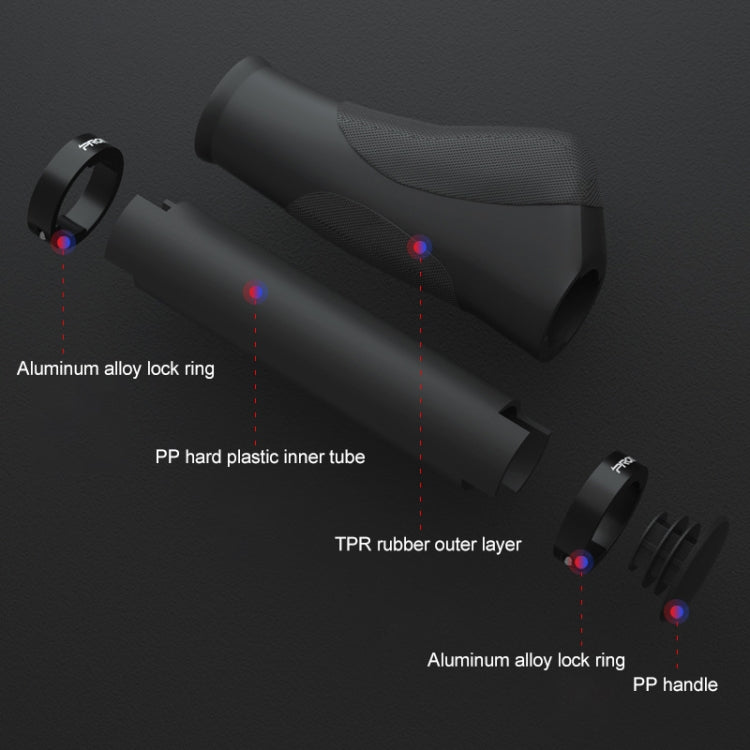 PROMEND GR-506 1 Pair Rubber Ergonomic Ball Bicycle Grip Cover (130mm+130mm), GR-506 130mm+130mm