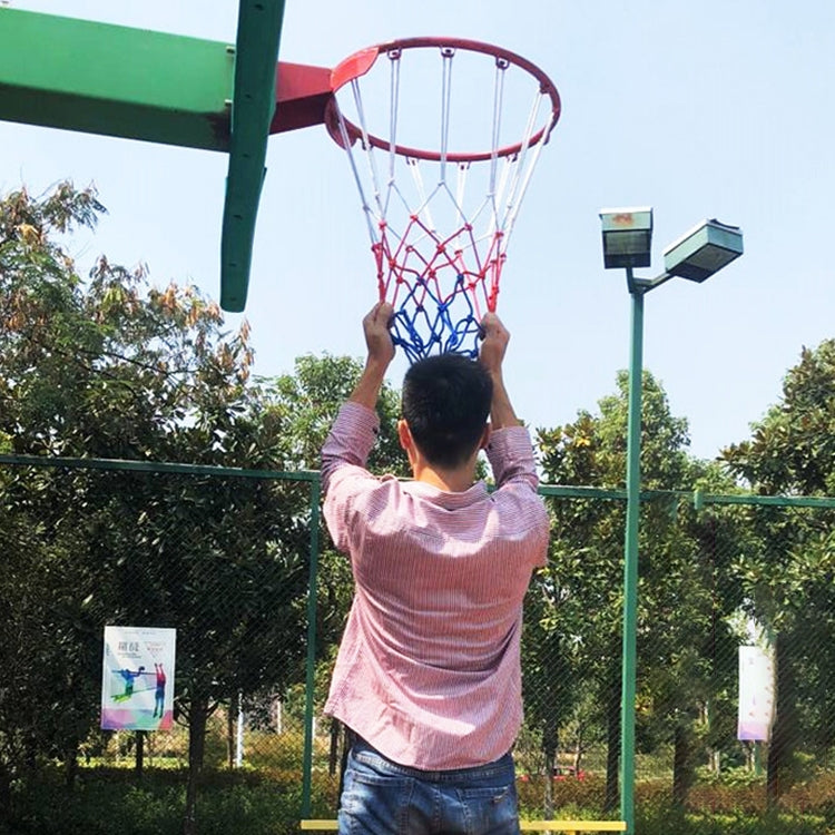 Bold Edition Polyester Rope Basketball Frame Net (White Red Blue), Bold Edition