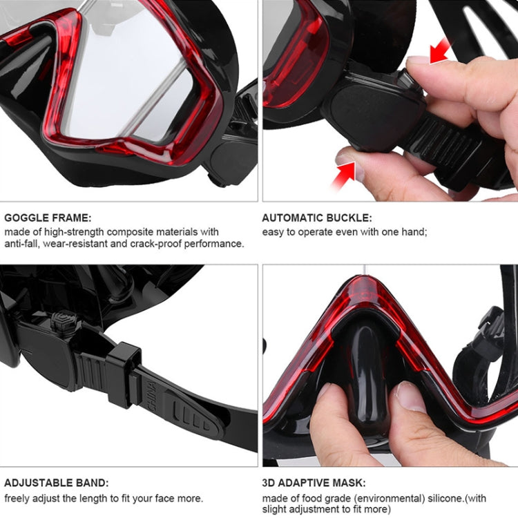 DM600 Silica Gel Diving Mask Swimming Goggles Diving Equipment for Adults, DM600 (Red + Black), DM600 (White), DM600 (Black), DM600 (Black Blue)