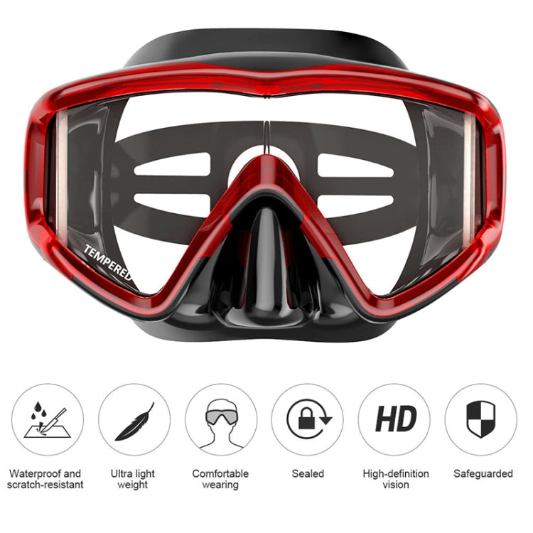 DM600 Silica Gel Diving Mask Swimming Goggles Diving Equipment for Adults, DM600 (Red + Black), DM600 (White), DM600 (Black), DM600 (Black Blue)