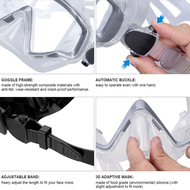 DM600 Silica Gel Diving Mask Swimming Goggles Diving Equipment for Adults, DM600 (White), DM600 (Black), DM600 (Black Blue), DM600 (Red + Black)