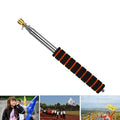 1.6M 10 Knots Telescopic Stainless Steel Sponge Golden Head Teaching Stick Guide Signal Flag, 1.6M 10 Knots