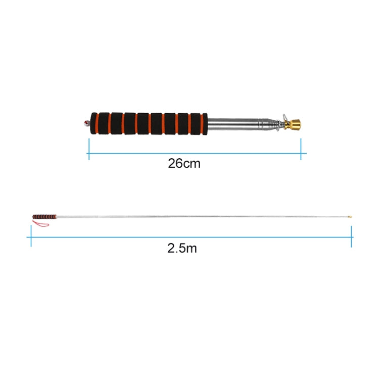 1.6M 10 Knots Telescopic Stainless Steel Sponge Golden Head Teaching Stick Guide Signal Flag, 1.6M 10 Knots