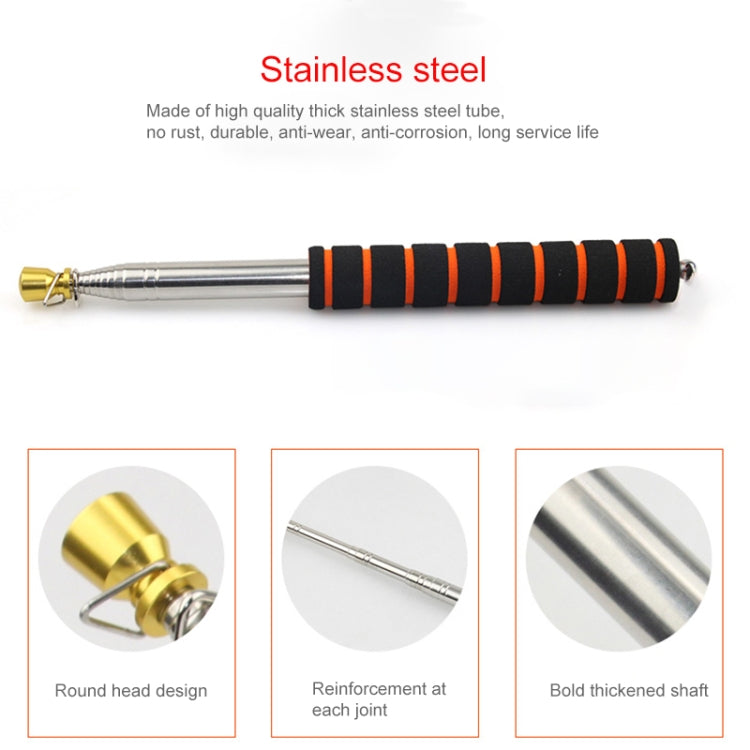 1.6M 10 Knots Telescopic Stainless Steel Sponge Golden Head Teaching Stick Guide Signal Flag, 1.6M 10 Knots