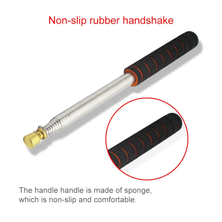 1.6M 10 Knots Telescopic Stainless Steel Sponge Golden Head Teaching Stick Guide Signal Flag, 1.6M 10 Knots