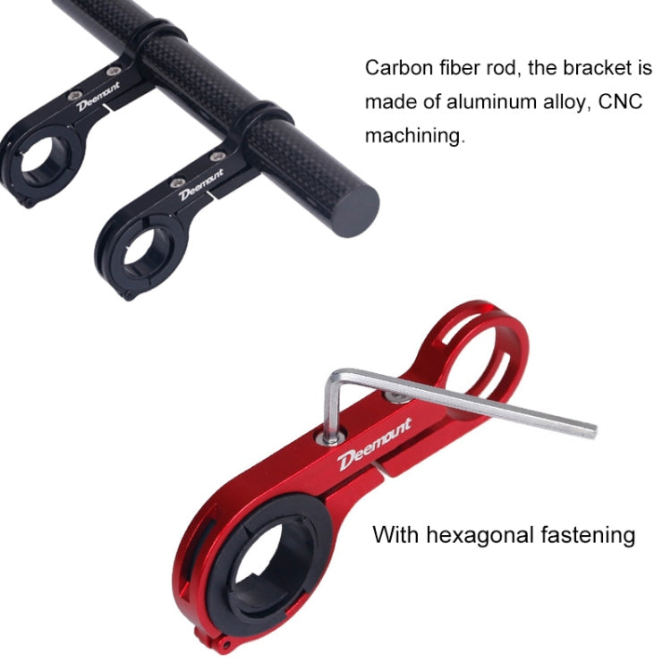 HLD-208 Mountainous Bicycle Carbon Fiber Handlebar Extension Frame Flashlight Bracket, Carbon Fiber Black, Carbon Fiber Blue, Carbon Fiber Red