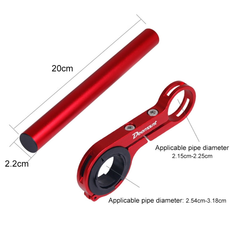 HLD-208 Mountainous Bicycle Aluminium Alloy Handlebar Extension Frame Flashlight Bracket, Alloy Red