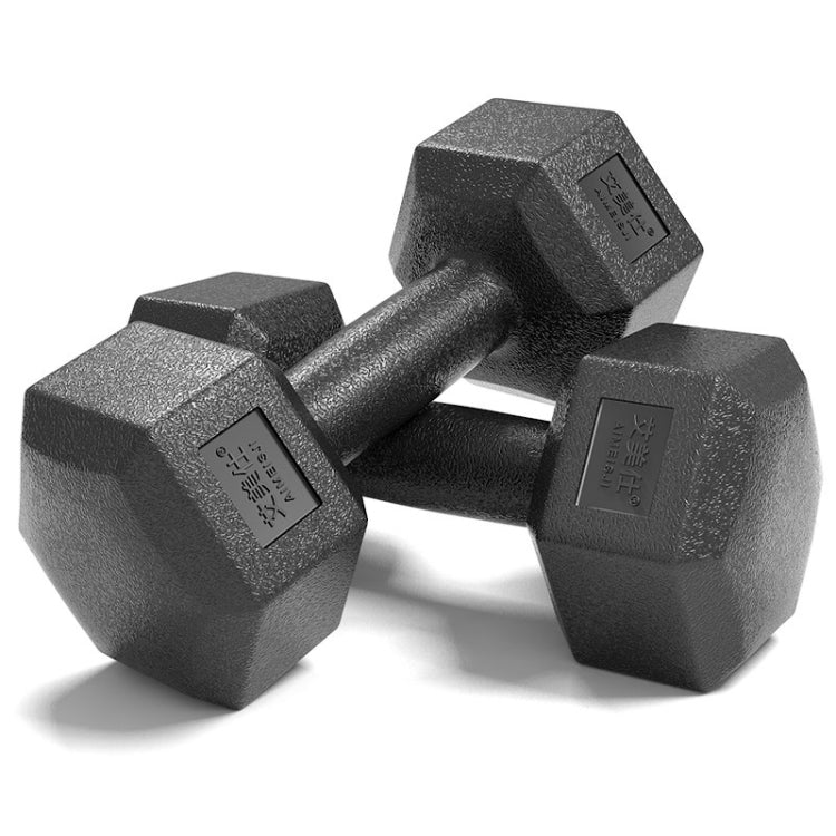 6KG A Pair Household Glue Fitness Hexagon Dumbbells, 6KG