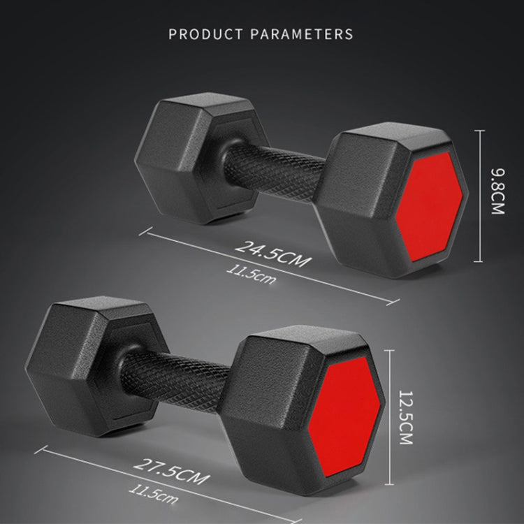 6KG A Pair Household Glue Fitness Hexagon Dumbbells, 6KG