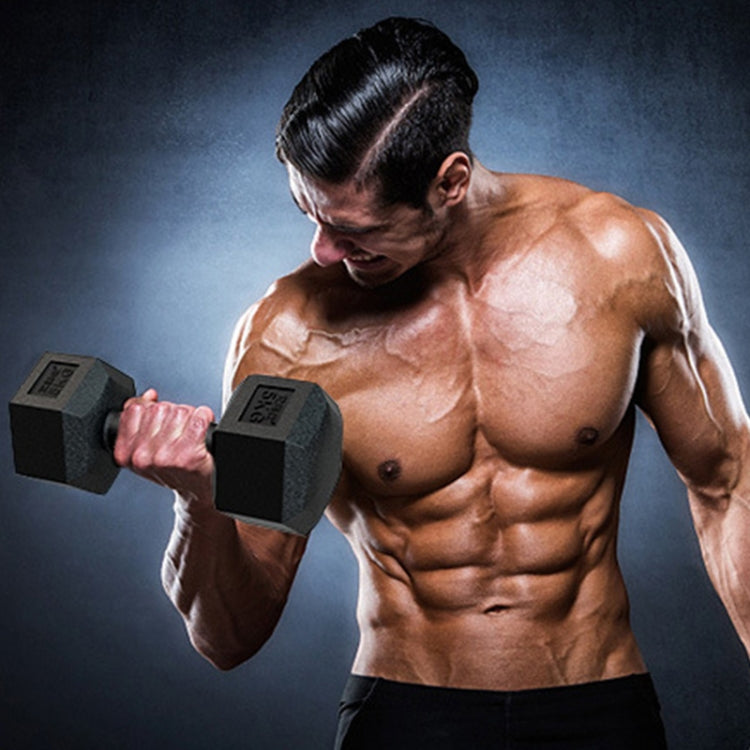 12KG A Pair Household Glue Fitness Hexagon Dumbbells, 12KG