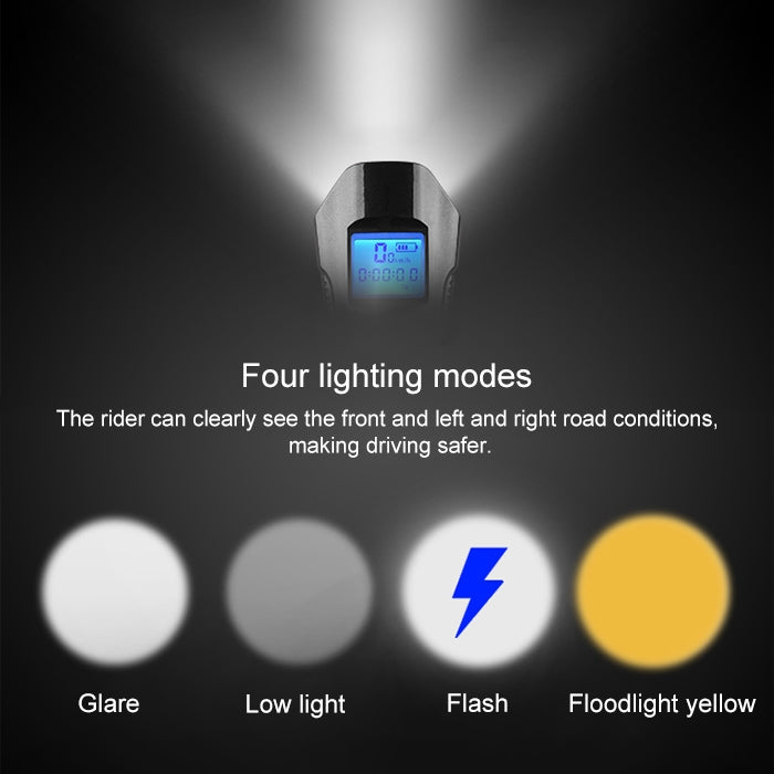 350LM USB Charging Waterproof Snap-on Bicycle Headlight with Speaker & Stopwatch Function, Red, Black, Blue