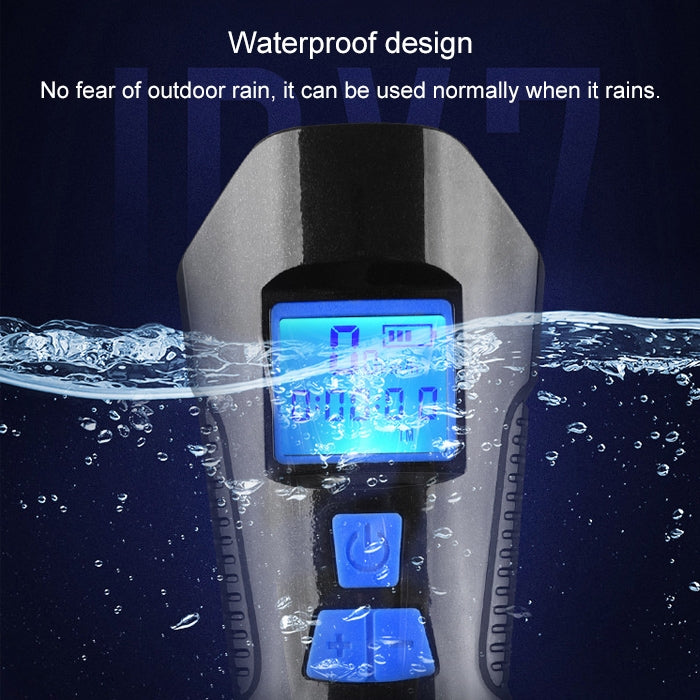 350LM USB Charging Waterproof Snap-on Bicycle Headlight with Speaker & Stopwatch Function, Red, Black, Blue