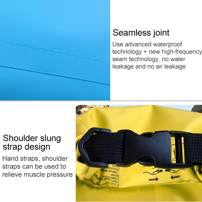 Outdoor Waterproof Dry Dual Shoulder Strap Bag Dry Sack PVC Barrel Bag, Capacity: 20L, 20L