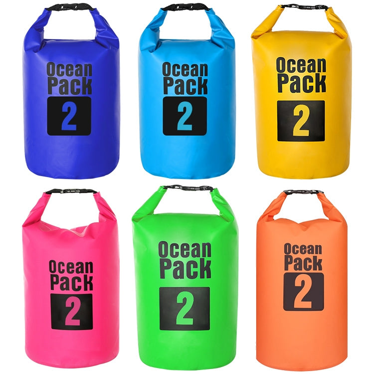 Outdoor Waterproof Bag Dry Sack PVC Barrel Bag, Capacity: 2L, Capacity: 2L (Yellow), Capacity: 2L (Black), Capacity: 2L (Dark Blue), Capacity: 2L (Orange), Capacity: 2L (Pink), Capacity: 2L (Green), Capacity: 2L (Sky Blue)