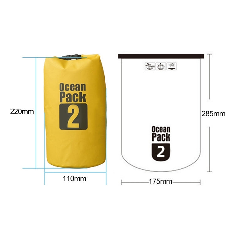 Outdoor Waterproof Bag Dry Sack PVC Barrel Bag, Capacity: 2L, Capacity: 2L (Yellow), Capacity: 2L (Black), Capacity: 2L (Dark Blue), Capacity: 2L (Orange), Capacity: 2L (Pink), Capacity: 2L (Green), Capacity: 2L (Sky Blue)