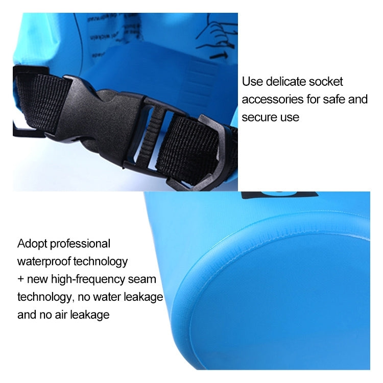 Outdoor Waterproof Bag Dry Sack PVC Barrel Bag, Capacity: 2L, Capacity: 2L (Yellow), Capacity: 2L (Black), Capacity: 2L (Dark Blue), Capacity: 2L (Orange), Capacity: 2L (Pink), Capacity: 2L (Green), Capacity: 2L (Sky Blue)