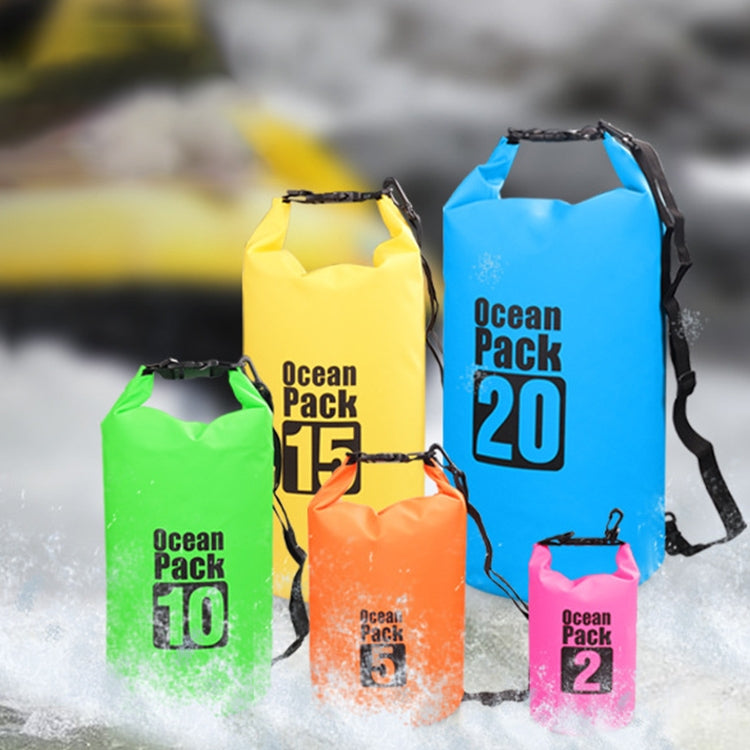 Outdoor Waterproof Bag Dry Sack PVC Barrel Bag, Capacity: 2L, Capacity: 2L (Yellow), Capacity: 2L (Black), Capacity: 2L (Dark Blue), Capacity: 2L (Orange), Capacity: 2L (Pink), Capacity: 2L (Green), Capacity: 2L (Sky Blue)