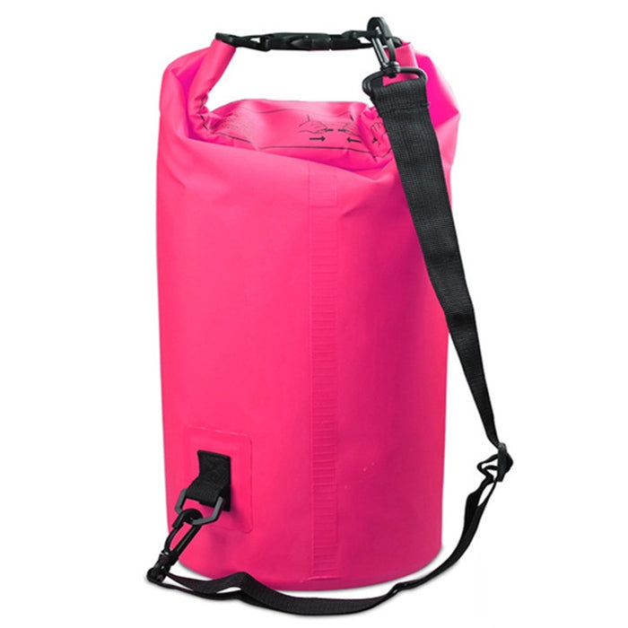 Outdoor Waterproof Single Shoulder Bag Dry Sack PVC Barrel Bag, Capacity: 10L, Capacity: 10L (Pink), Capacity: 10L (Yellow), Capacity: 10L (Black), Capacity: 10L (Dark Blue), Capacity: 10L (Orange), Capacity: 10L (Green), Capacity: 10L (Sky Blue)