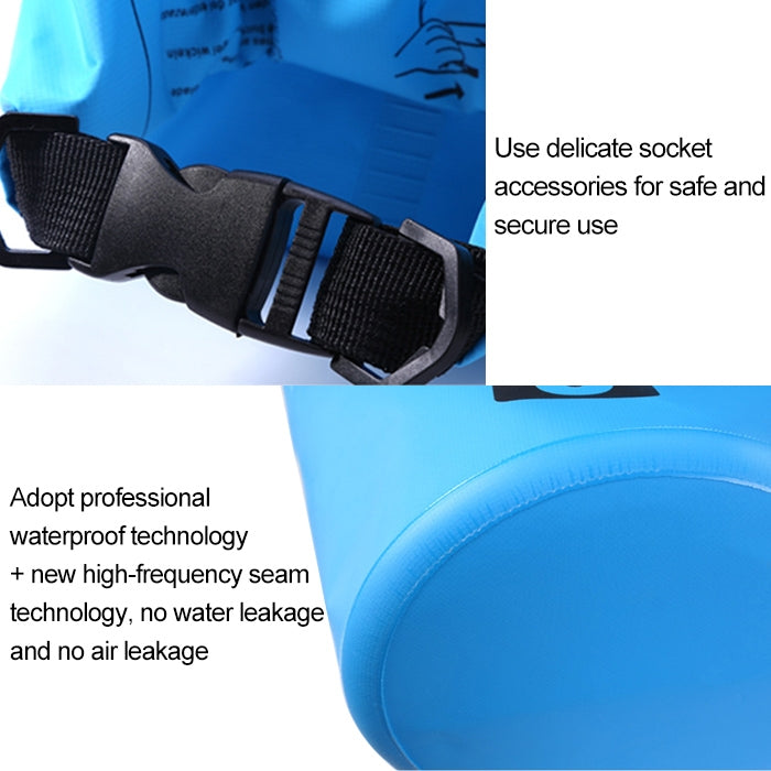 Outdoor Waterproof Single Shoulder Bag Dry Sack PVC Barrel Bag, Capacity: 10L, Capacity: 10L (Pink), Capacity: 10L (Yellow), Capacity: 10L (Black), Capacity: 10L (Dark Blue), Capacity: 10L (Orange), Capacity: 10L (Green), Capacity: 10L (Sky Blue)