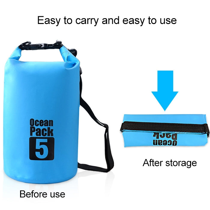 Outdoor Waterproof Single Shoulder Bag Dry Sack PVC Barrel Bag, Capacity: 15L, Capacity: 15L (Yellow), Capacity: 15L (Black), Capacity: 15L (Dark Blue), Capacity: 15L (Orange), Capacity: 15L (Pink), Capacity: 15L (Green), Capacity: 15L (Sky Blue)