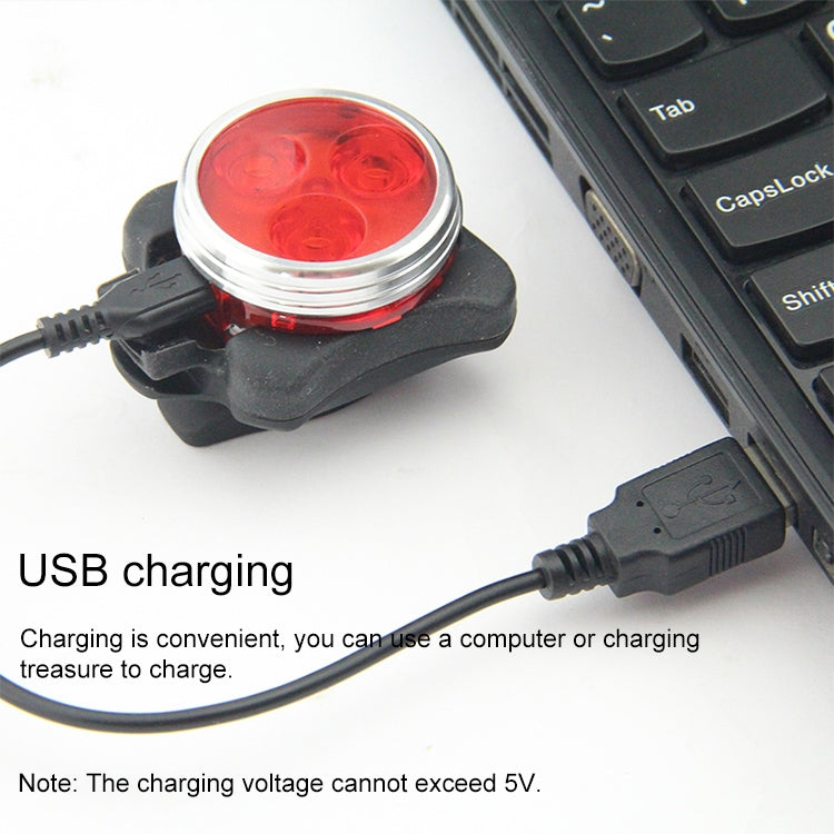 COB Lamp Bead 160LM USB Charging Four-speed Waterproof Bicycle Headlight / Taillight Set,  Red + White Light 650MA, Red + White Light