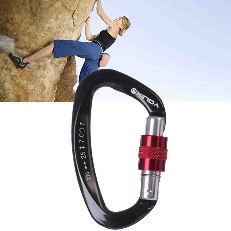 XINDA XD-Q9628 Professional Climbing D-shaped Master Lock Carabiner Safety Buckle Outdoor Climbing Equipment Supplies, XD-Q9628 (Black), XD-Q9628 (Orange), XD-Q9628 (Blue)