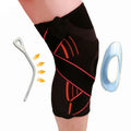 Sports High Elastic Shockproof Non-slip Silicone Knee Support Guards with Pressure Strip Size: L, L