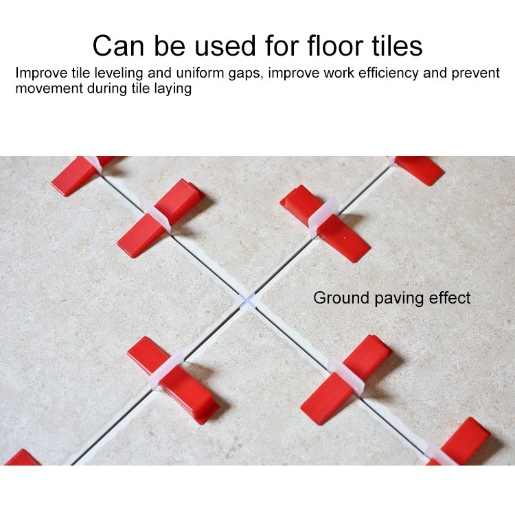 100 PCS 1.0mm Lengthen Tile Leveling System Clips Kit Wall Floor Tile Spacer Tiling Tool, 1.0mm Lengthen