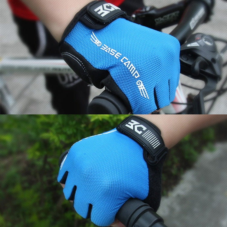 BaseCamp BC-204 Bicycle Half Finger Gloves Lycra Fabric Cycling Gloves, Size: L, Size: L