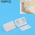 150 PCS Plastic Thickened Detachable Corner Connector Furniture Right Angle Board Bracket with Cover, Size: L (White), With Cover, Size: L (White)