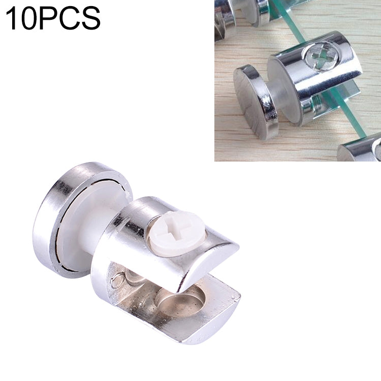 10 PCS Zinc Alloy Bright Fixed Bracket Connection 10mm Cylindrical Glass Fixing Clamp with Base, 10mm Cylindrical, with Base