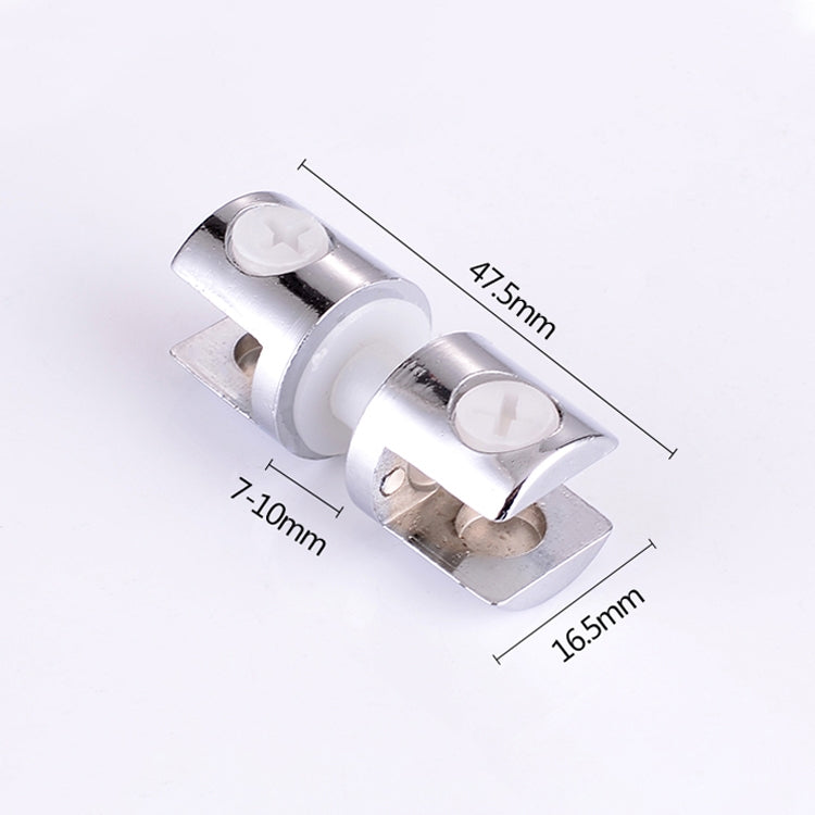 10 PCS Zinc Alloy Bright Fixed Bracket Connection 10mm Cylindrical Double-sided Glass Fixing Clamp, 10mm Cylindrical Double-sided