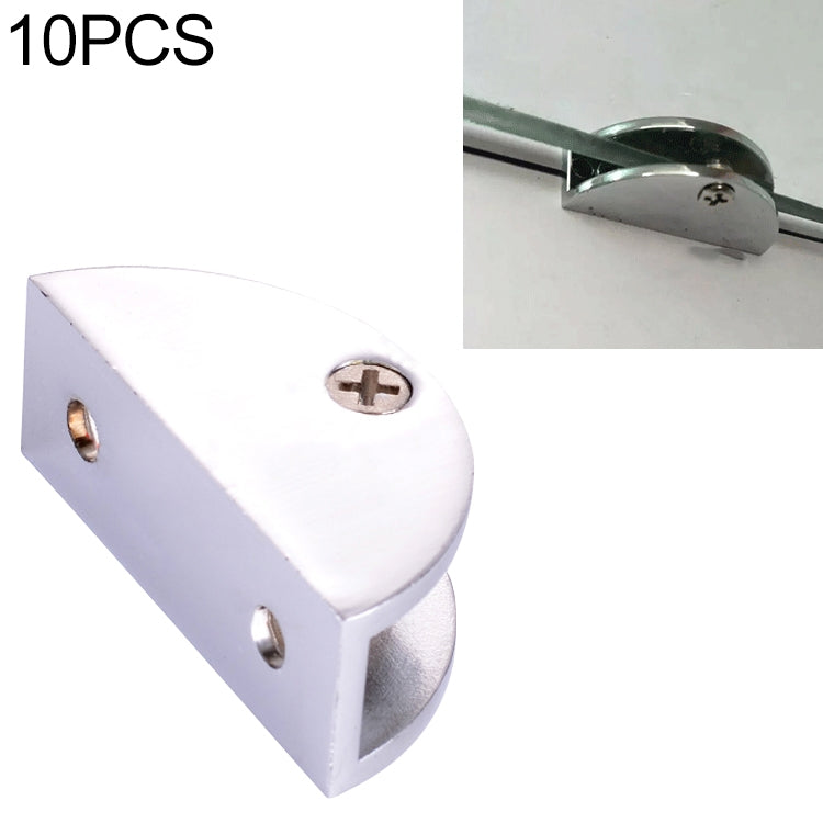 10 PCS Zinc Alloy Bright Fixed Bracket Connection Semicircle Glass Fixing Clamp, Size: M, Semicircle, Size: M