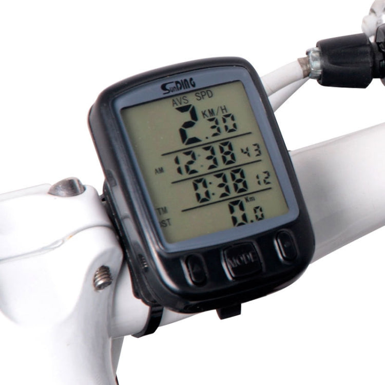 SUNDING 563A Bike Bicycle Waterproof Wired LCD Screen Luminous Mileage Speedometer Odometer, English Version, 563A(Black), 563A(Blue), 563A(Yellow)